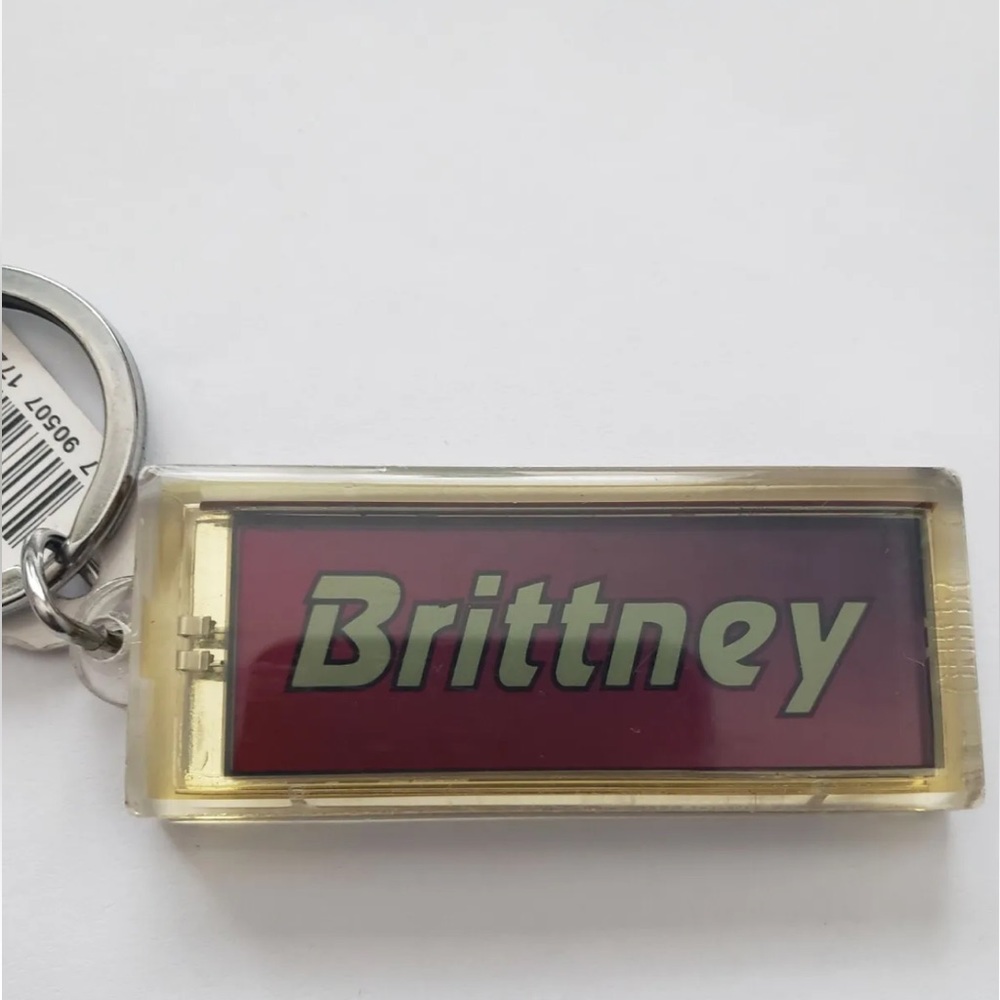 Solar Powered Name Keychain :BRITTNEY